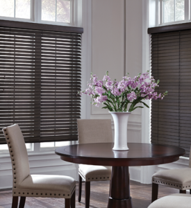 window treatments chicago by Skyline Window Coverings | Hunter Douglas Parkland Wood Blinds