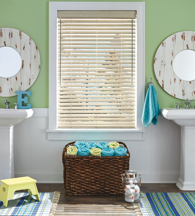 bathroom faux wood blinds Hunter Douglas Blinds bethany 97229