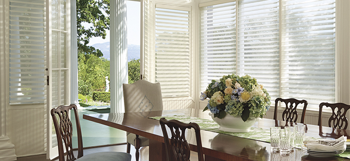 french door shades in three seasons room in chicago