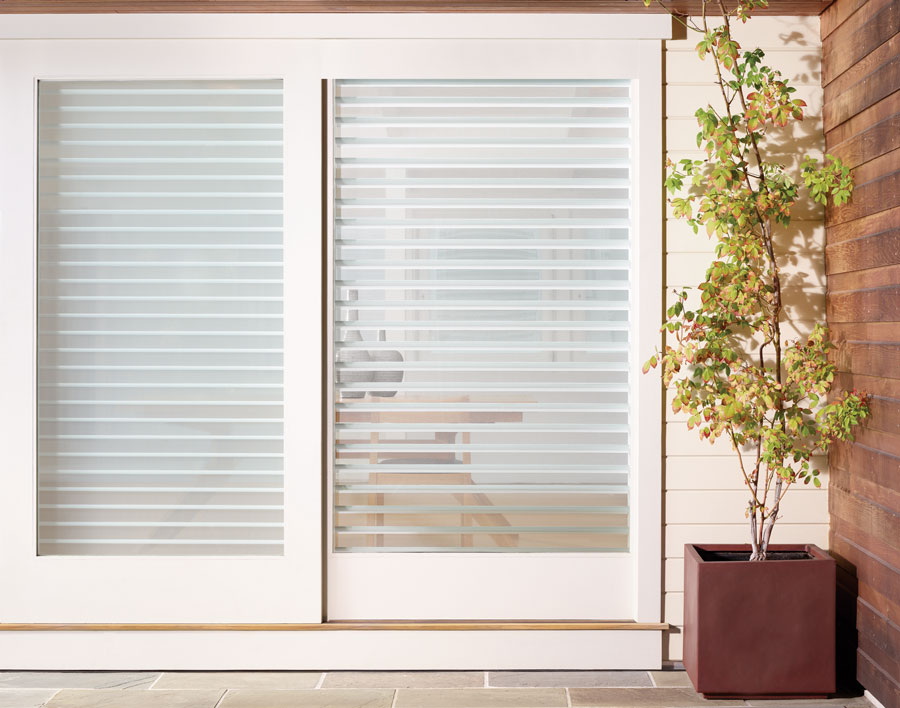 exterior view of Portland OR home with silhouette shades 