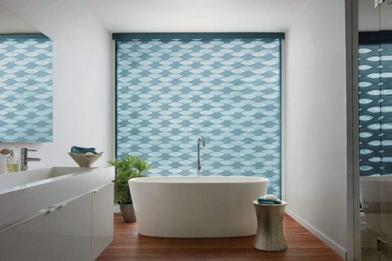 DesignerbandedShadesHunterDouglasgeometricbySkylineWindowCoverings Skyline Window