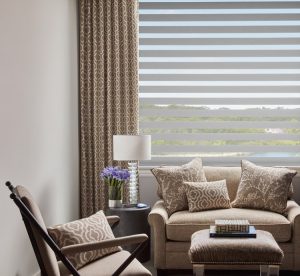 designer banded shades Hunter Douglas window shades in home in Vancouver 98683