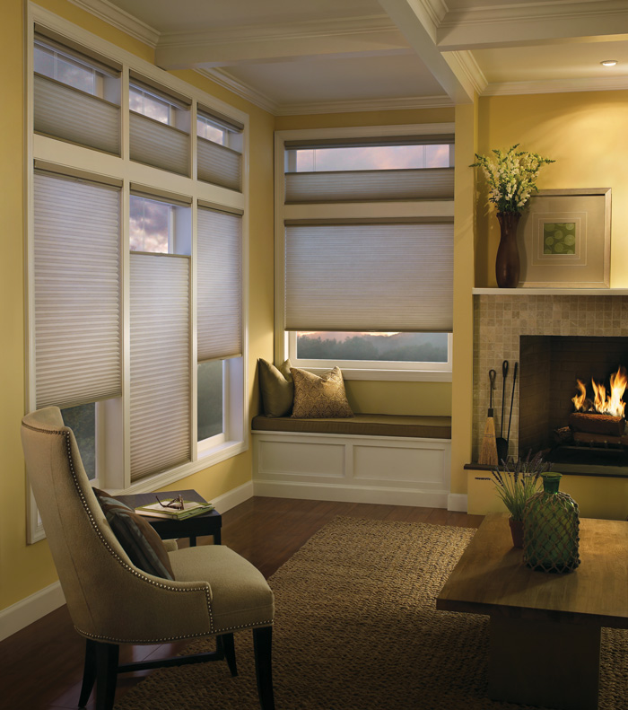 top down shades bring light into living room in Chicago IL