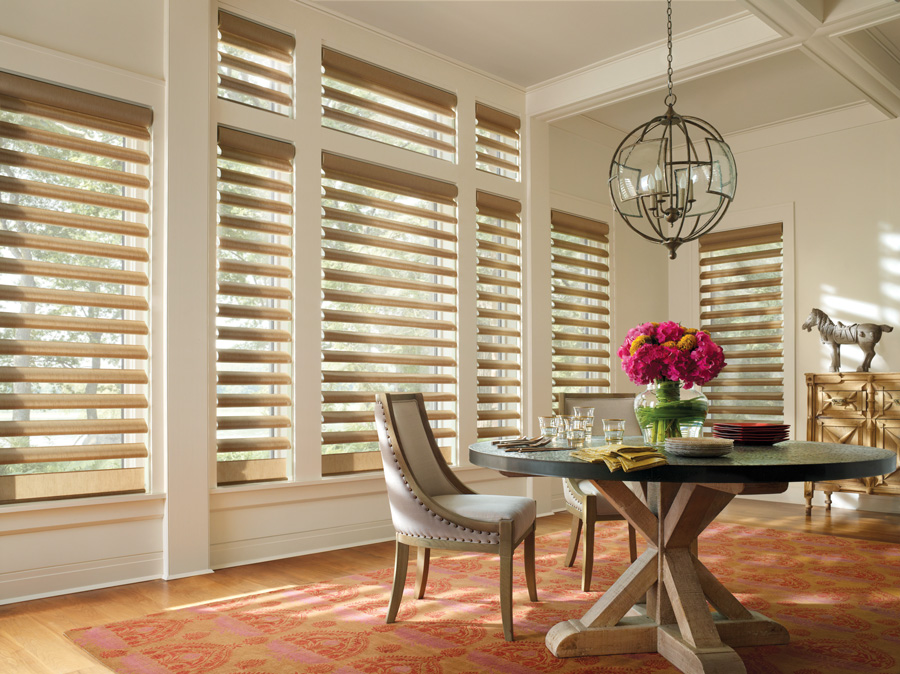 what goes with gold window treatments Hunter Douglas Naperville 60540