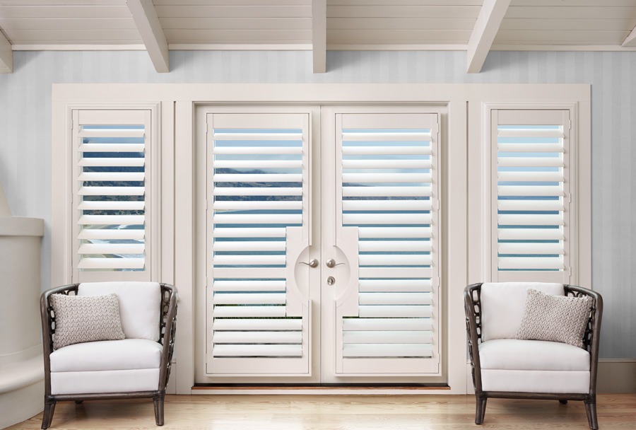 french door motorized shutters