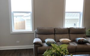 bare windows in chicago living room