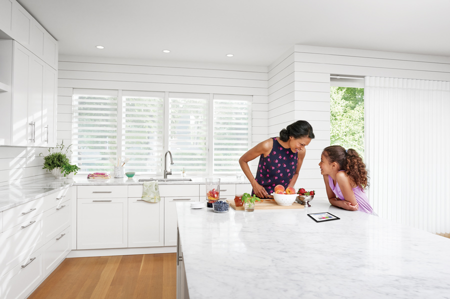 mother and daughter in kitchen making dinner together in Vancouver WA home