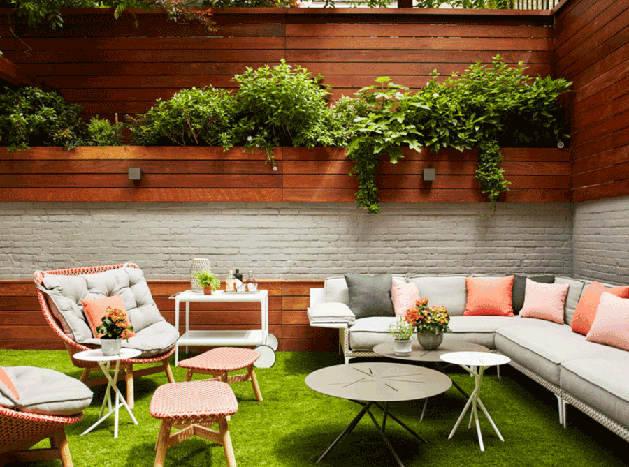 living coral outdoor patio style