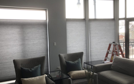 living room roller shades david ruff client testimonial Hunter Douglas Chicago 60540