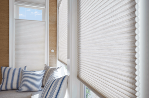 white energy efficient cellular shades Hunter Douglas top down bottom up shades Vancouver Vancouver 98664