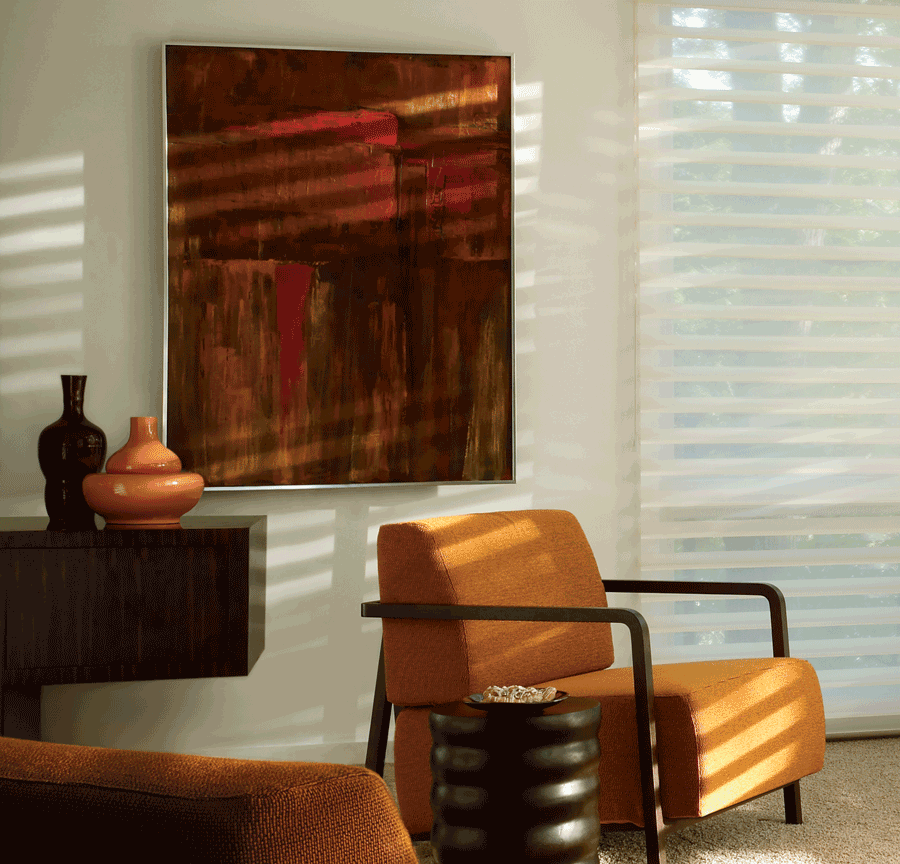 hunter douglas silhouette shades bring in light while reflecting sunshine out and adding privacy Portland 97201