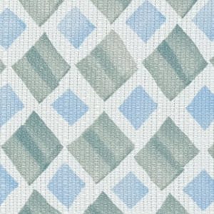 fabric swatch with blue green diamond