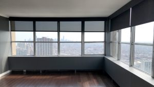 black screen shades in Chicago IL condo