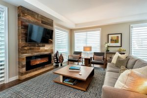 white window shades on large windows in Chicago 60618