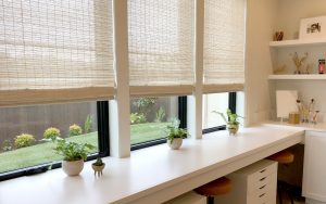 homework station with woven shades in Hinsdale IL