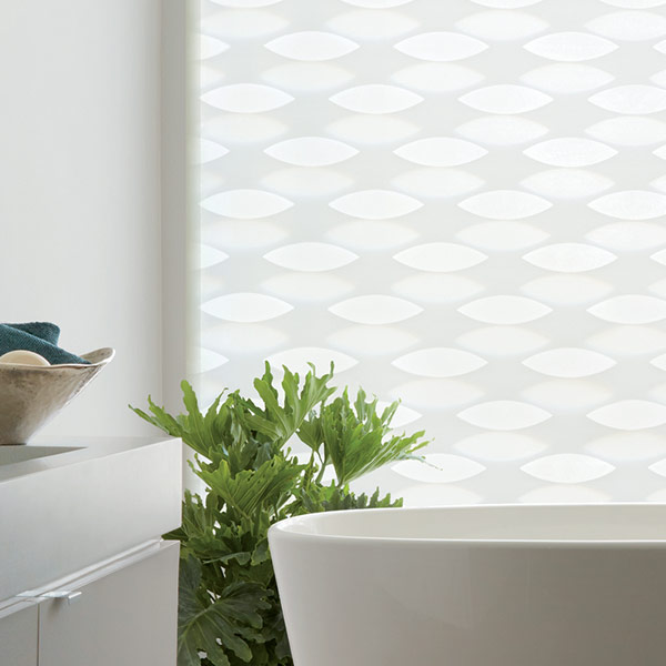 white designer banded shades layered for geometric patterns Portland OR