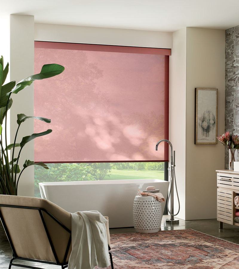 red roller shades Chicago 60611