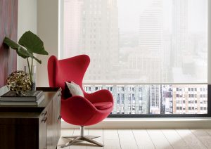 white screen shades with smart home control in Chicago IL