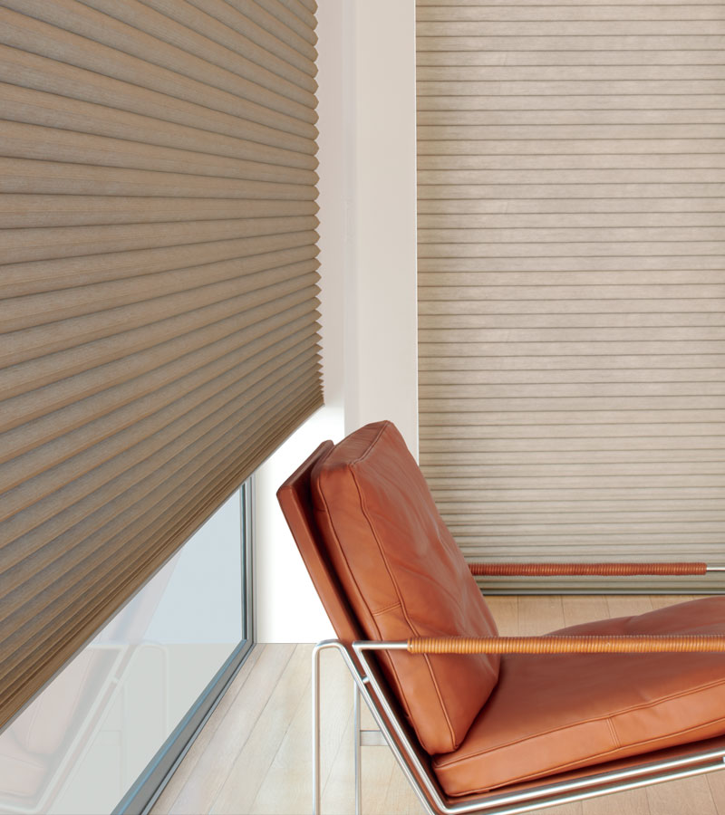 highest energy efficient shades duette honeycomb shades on large windows in Chicago IL home