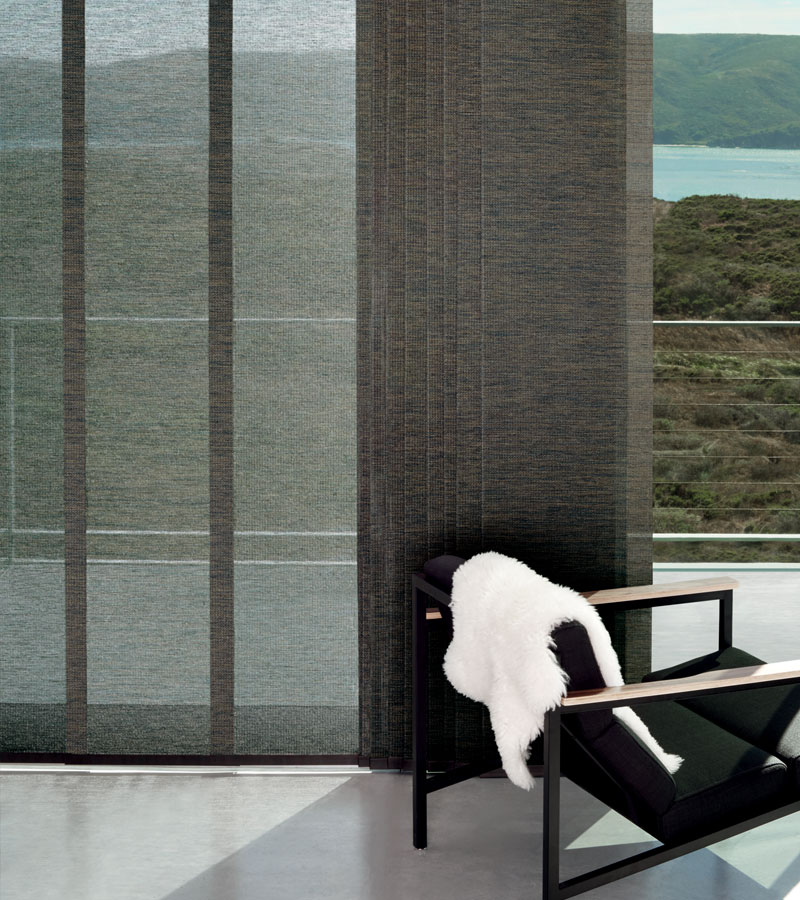 vertical panel track blinds for floor to ceiling windows in Vancouver WA