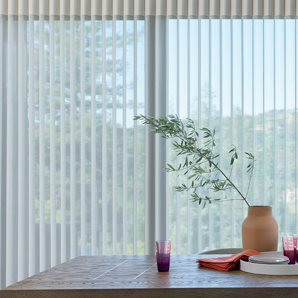 sheer vertical drapery shades in Vancouver WA home