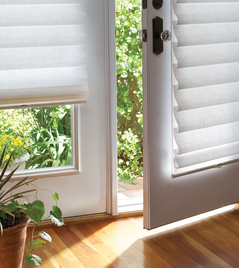 french door roman shades in white door coverings Vancouver WA