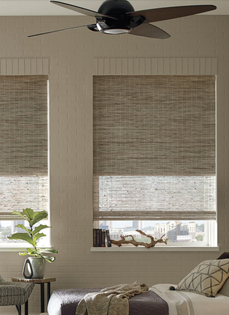 provenance woven wood shades with dual cellular shade Chicago 60614