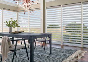 dining room with wall to wall floor to ceiling windows in Portland OR