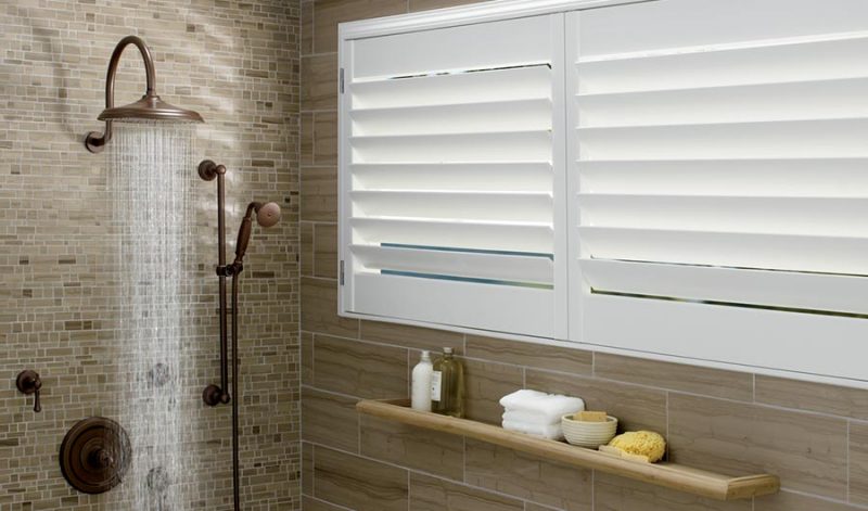 white shutters in shower in Hinsdale IL