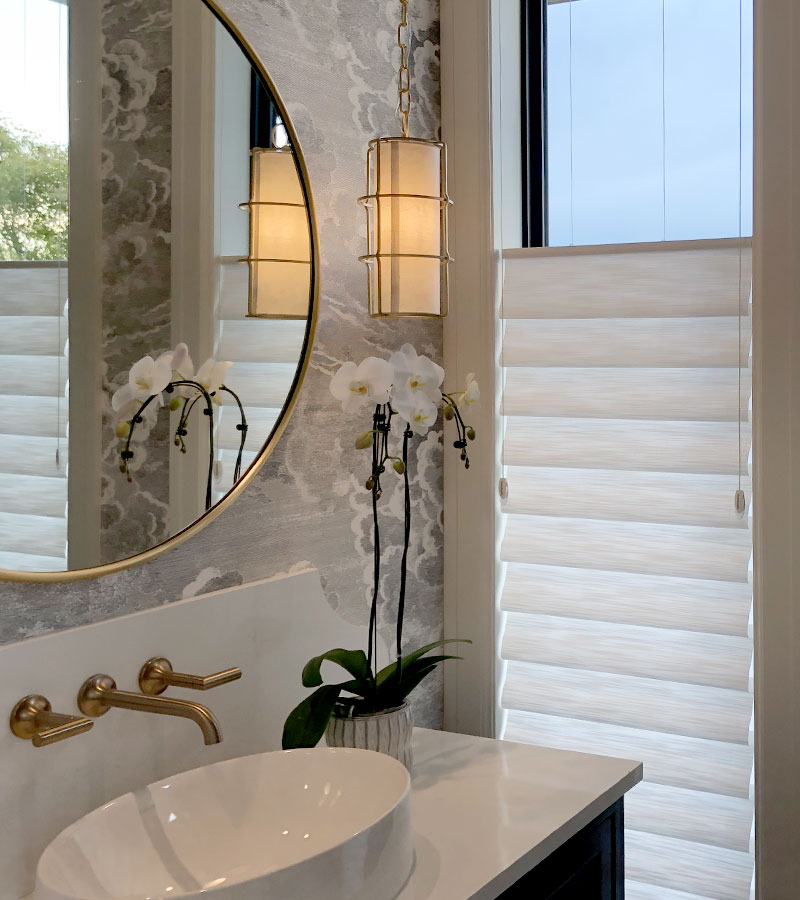 roman shades in bathroom