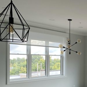 dual shades with modern lighting Chicago 60618