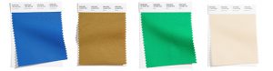 fabric swatches for blue and camel brown living room