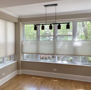 top down duette honeycomb shades in Chicago IL neighborhood