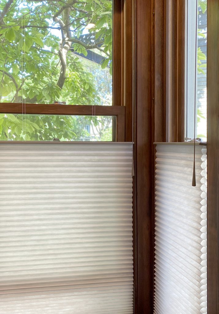 corner windows with cellular shades in Naperville IL