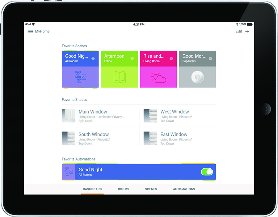 PowerView® app to control your window treatments in smart home.