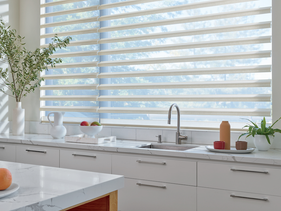 window shades above kitchen sink to increase light in Chicago IL home