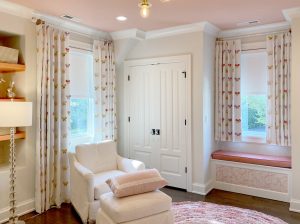 designer roller shades and custom drapery girl nursery