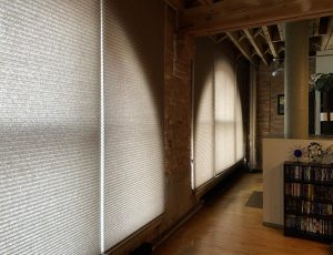 honeycomb shades over arched windows in Chicago IL