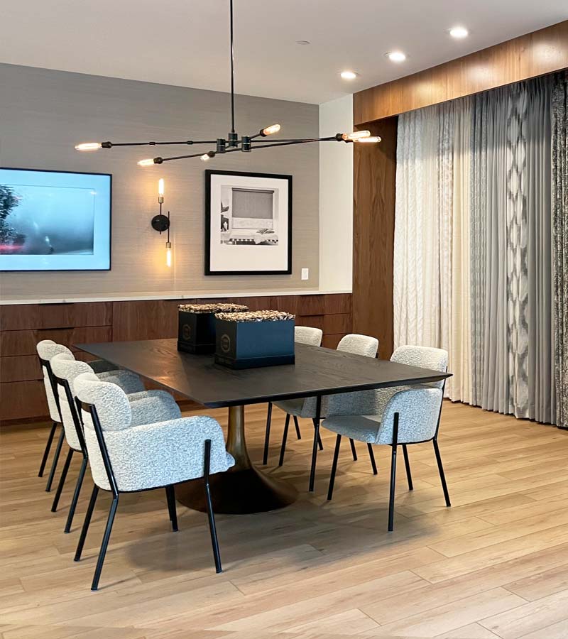design table for consultations in portland window treatments store