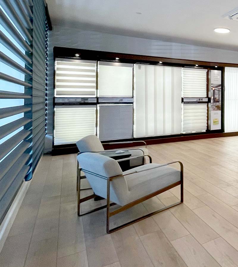 portland window treatments displays of hunter Douglas window shades