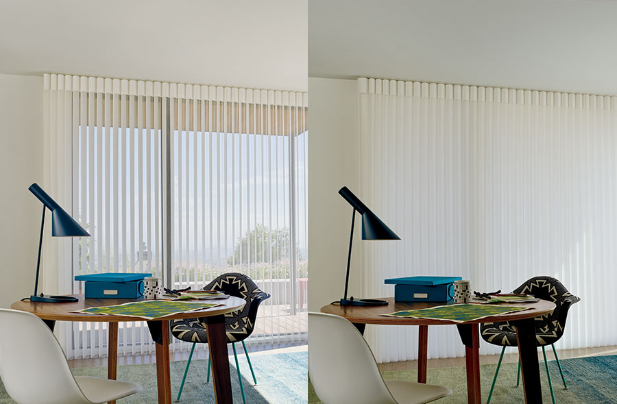 sheer window treatments that change to room darkening in Portland OR