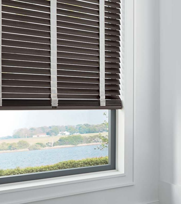 brown wood blinds in Vancouver WA