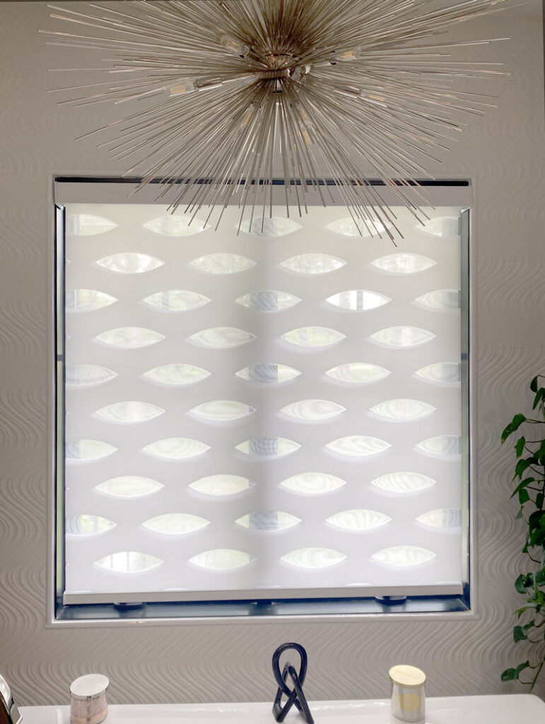 geometric shade with solid and sheer