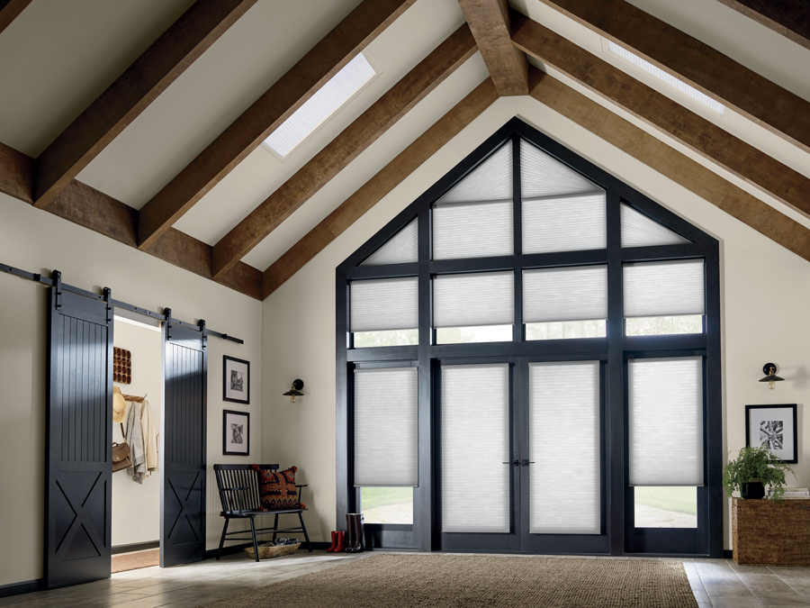 honeycomb shades entryway inspo in chicago IL large foyer 