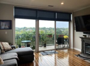 black silhouette window shades on sliders