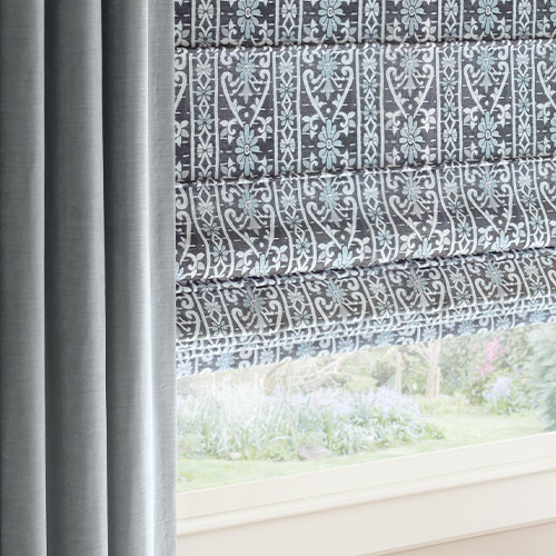 coordinating-fabrics-design-studio-roman-shades coordinating fabrics for custom drapery and window shades Chicago, Il