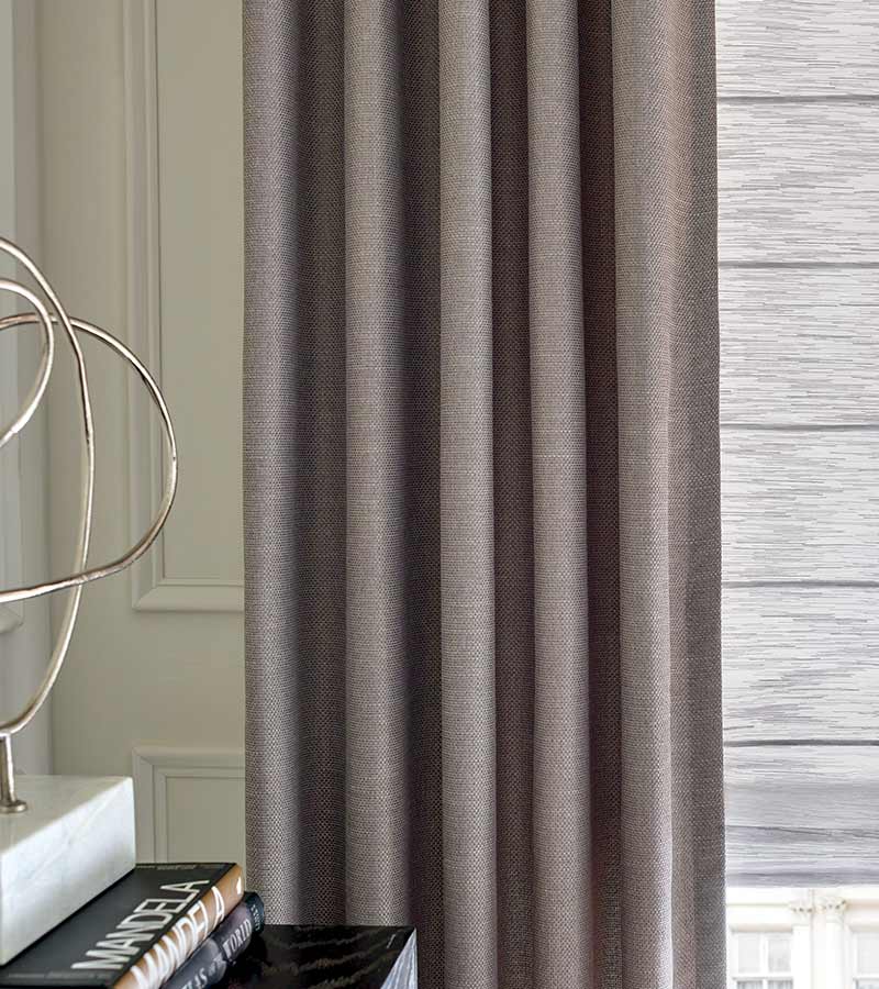 detail of custom fabric drapes in Naperville, IL