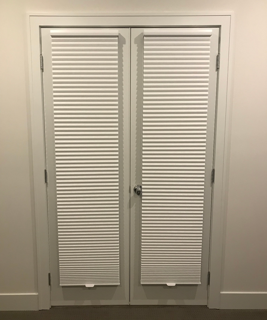 french doors with honeycomb shades