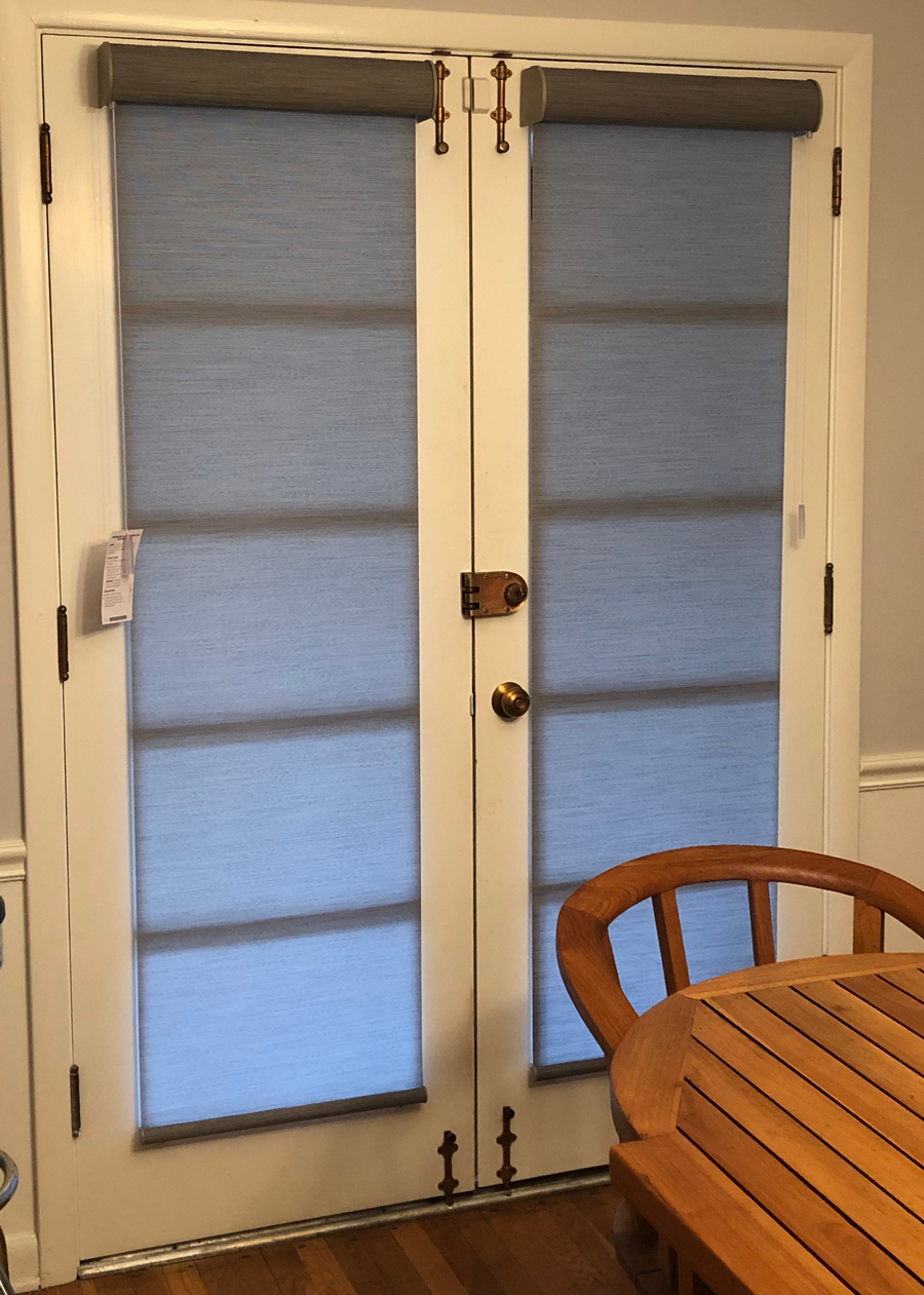 roller shades on french doors