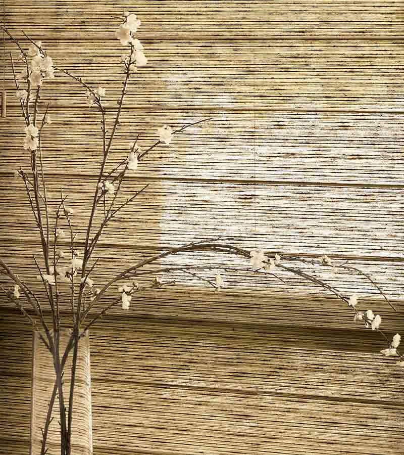 detail of alustra organic woven shades in Wilmette IL